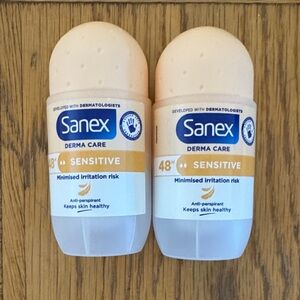 Sanex Derma Care Sensitive Roll-On Deodorant - 2 bottles